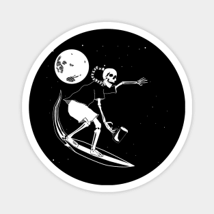 Surfing Space Skeleton Magnet